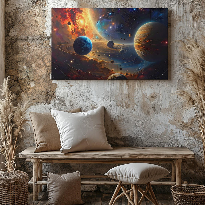Cosmic Nebula Canvas – Vibrant Planets and Nebulae in Deep Space - Gifitto