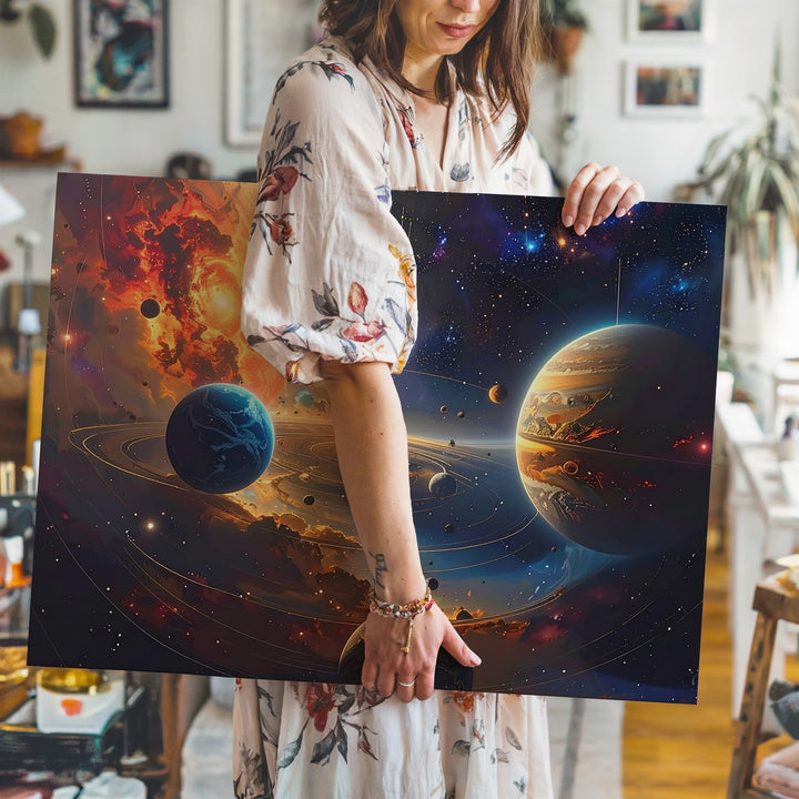 Cosmic Nebula Canvas – Vibrant Planets and Nebulae in Deep Space - Gifitto