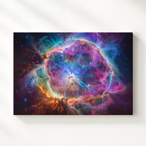 Electric Supernova Remnant Canvas – Neon Web of Cosmic Energy - Gifitto