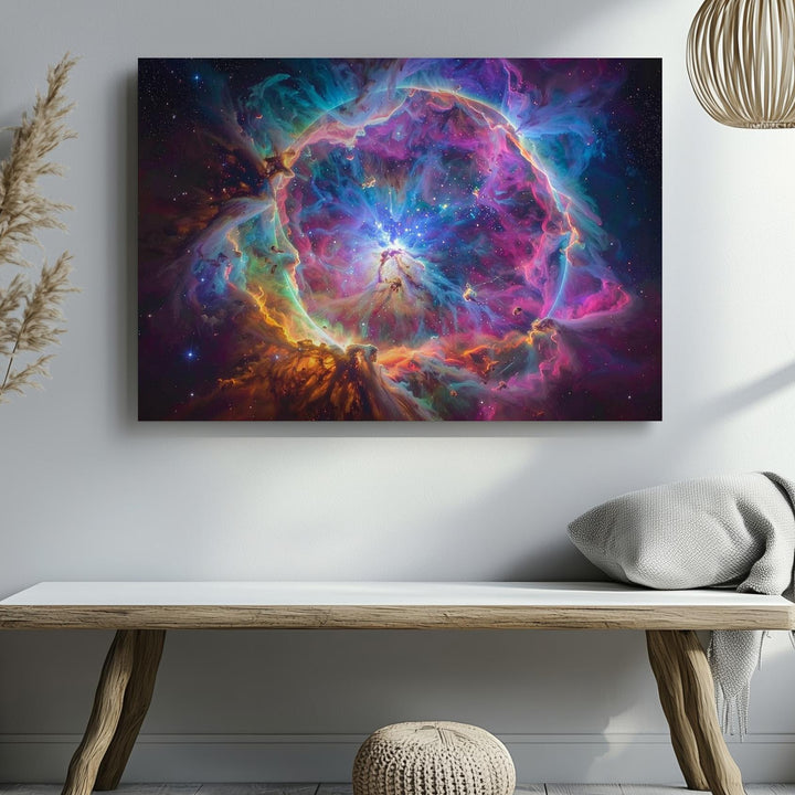 Electric Supernova Remnant Canvas – Neon Web of Cosmic Energy - Gifitto