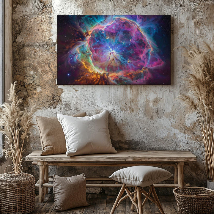 Electric Supernova Remnant Canvas – Neon Web of Cosmic Energy - Gifitto