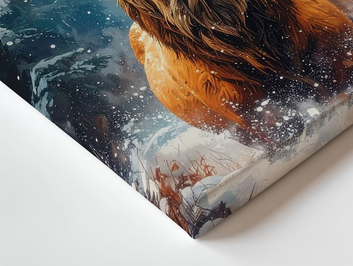 Majestic Winter Deer Canvas – Powerful Stag in Snowy Forest - Gifitto