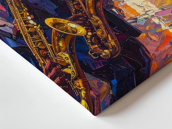 Night Jazz Street Canvas – Vibrant Impressionist Urban Music Scene - Gifitto