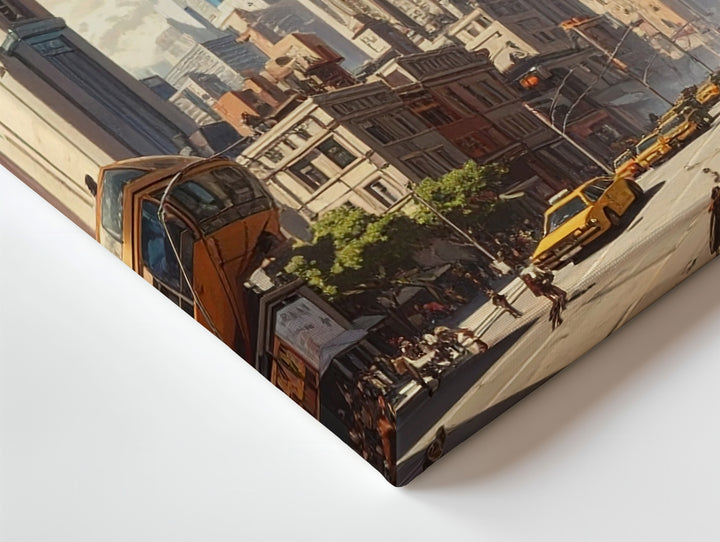 Futuristic Cityscape Canvas – Towering Skyscrapers and Floating Airships - Gifitto