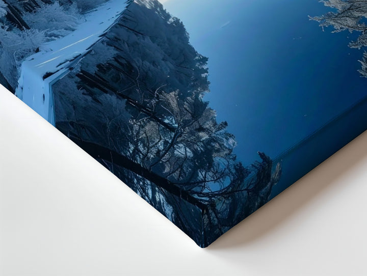 Winter River Reflection Canvas – Serene Snowy Landscape - Gifitto