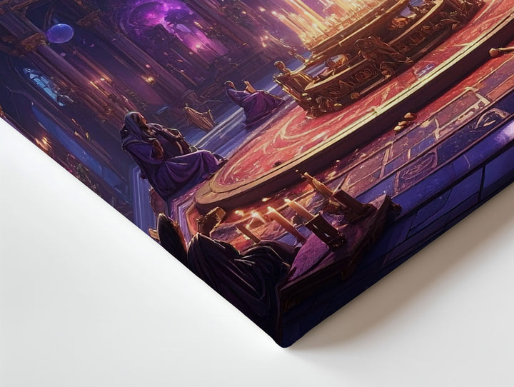 Lunar Gathering Canvas – Mystical Arcane Hall with Floating Candles and Crystals - Gifitto