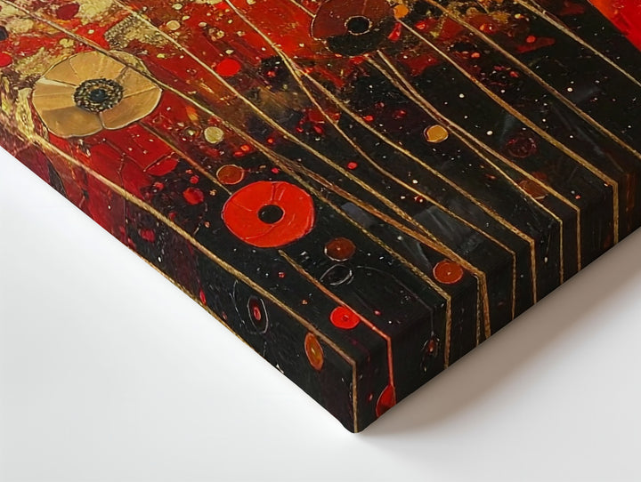 Solitary Figure in Poppy Field Canvas – Poetic Red-Orange Floral Art - Gifitto