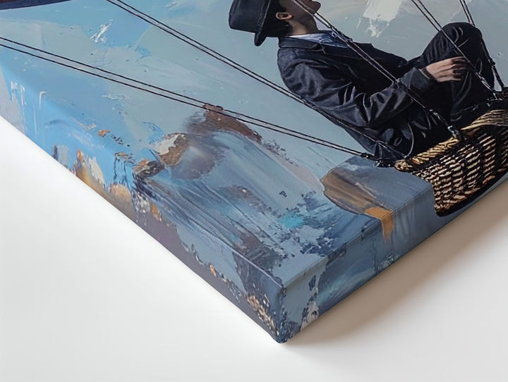 Graffiti Balloon Escape Canvas – Surreal Urban Fantasy with Bowler Hat Rider - Gifitto