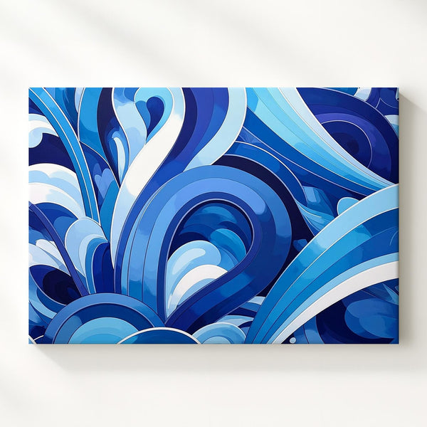 Blue Flow Teardrop Canvas – Vibrant Abstract Pattern in Cool Tones - Gifitto
