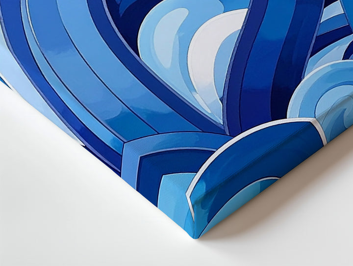 Blue Flow Teardrop Canvas – Vibrant Abstract Pattern in Cool Tones - Gifitto