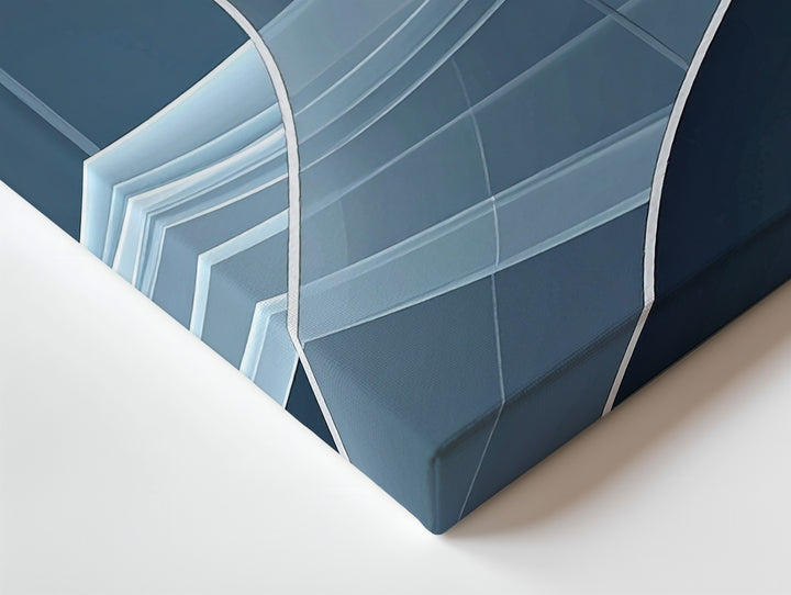 Luminous Ribbon Flow Canvas – Futuristic Abstract Light on Deep Blue - Gifitto
