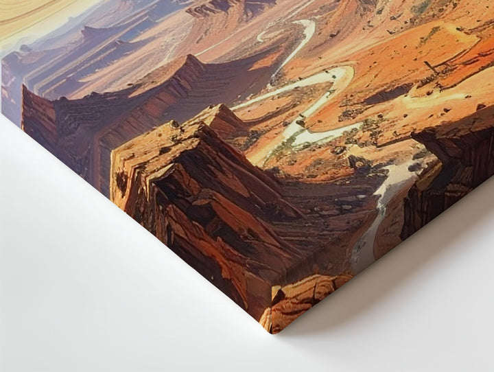 Alien Landscape Canvas – Gas Giant Planets and Desolate Terrain with Glowing Rings - Gifitto