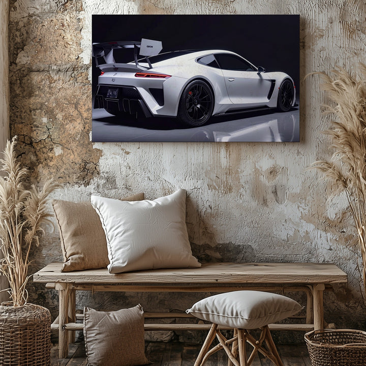 White Porsche 911 GT3 RS Canvas – Dramatic Studio Motorsport Art - Gifitto