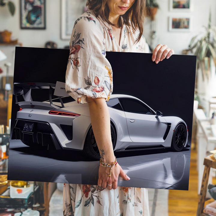 White Porsche 911 GT3 RS Canvas – Dramatic Studio Motorsport Art - Gifitto