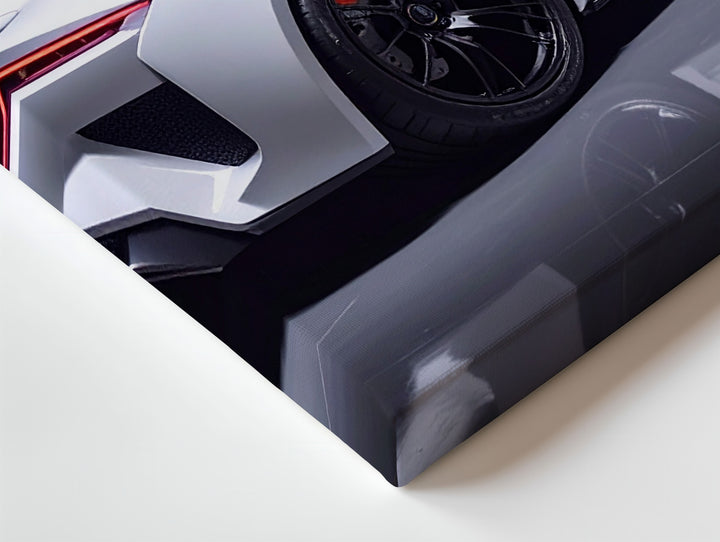 White Porsche 911 GT3 RS Canvas – Dramatic Studio Motorsport Art - Gifitto