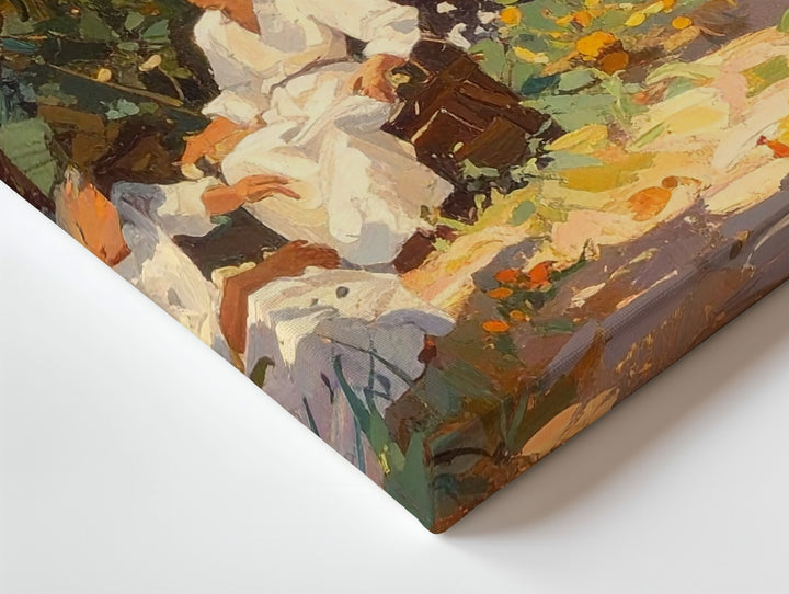Impressionist Orange Orchard Canvas – Sunlit Garden Scene Art - Gifitto