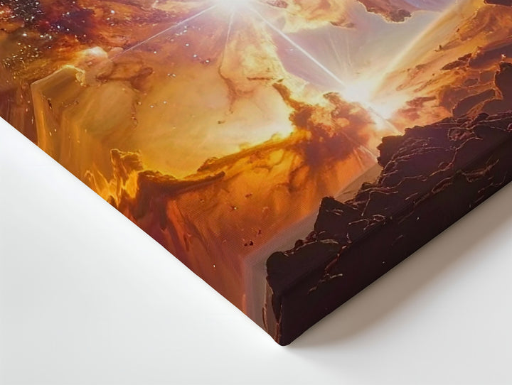 Cosmic Butterfly Nebula Canvas – Golden and Blue Bipolar Gas Wings - Gifitto