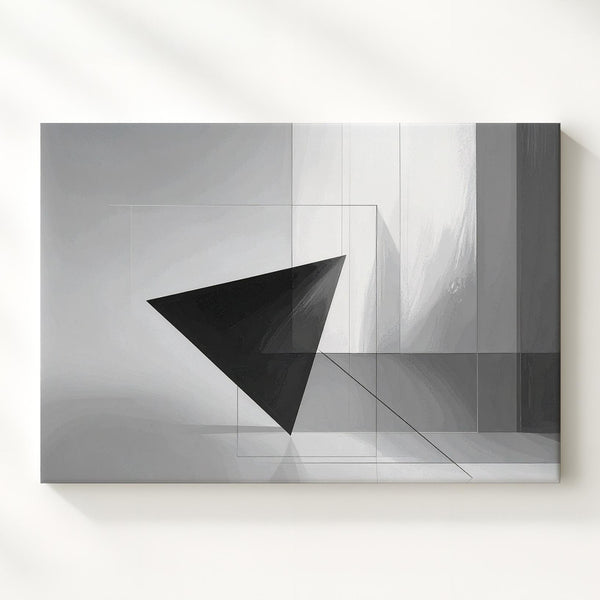 Monochrome Void Geometry Canvas – Abstract Architectural Light Study - Gifitto