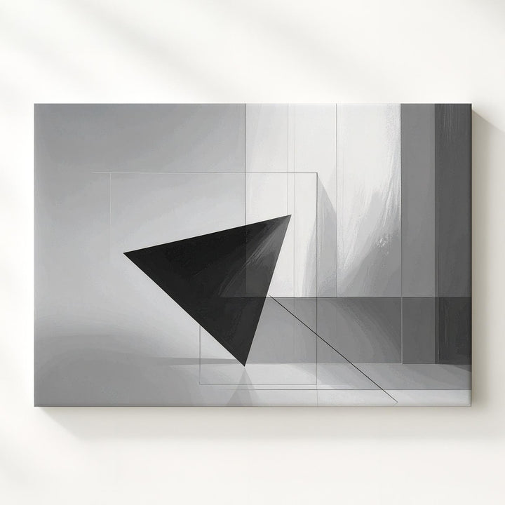 Monochrome Void Geometry Canvas – Abstract Architectural Light Study - Gifitto