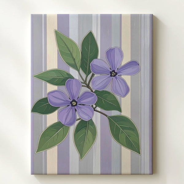 Purple Floral Cluster Canvas – Retro-Inspired Botanical Wall Art - Gifitto