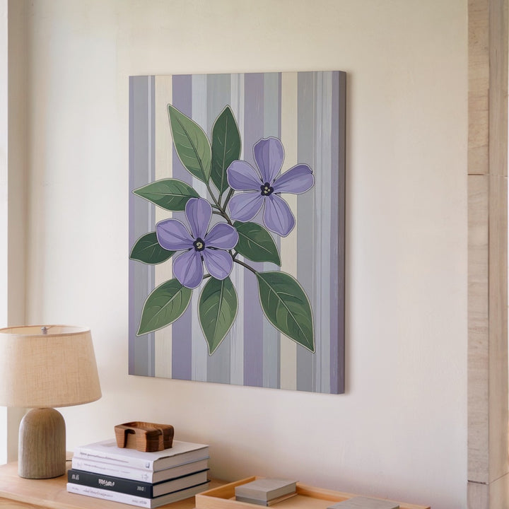 Purple Floral Cluster Canvas – Retro-Inspired Botanical Wall Art - Gifitto