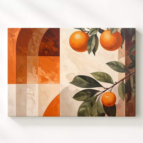 Retro Orange Tree Canvas – Modern Abstract & Botanical Art - Gifitto