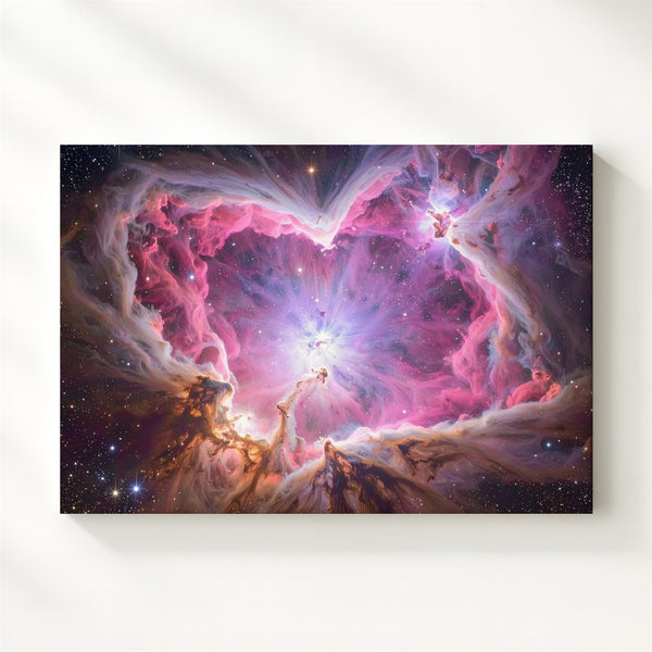 Heart Nebula Canvas – Magenta and Lavender Cosmic Cocoon of Light - Gifitto