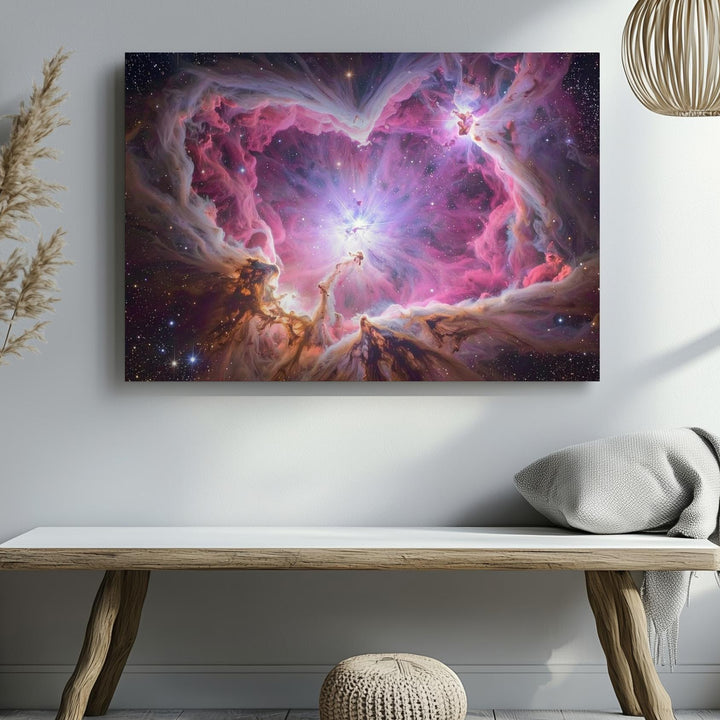 Heart Nebula Canvas – Magenta and Lavender Cosmic Cocoon of Light - Gifitto