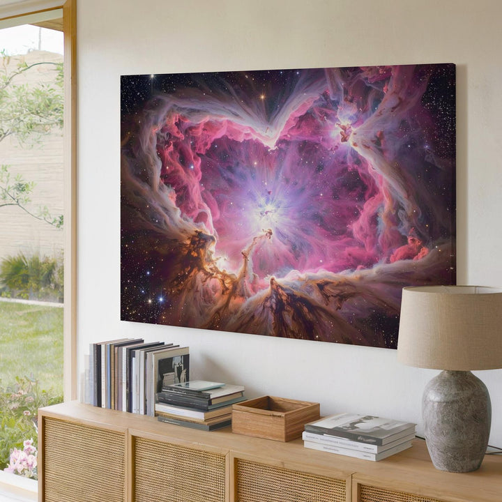 Heart Nebula Canvas – Magenta and Lavender Cosmic Cocoon of Light - Gifitto