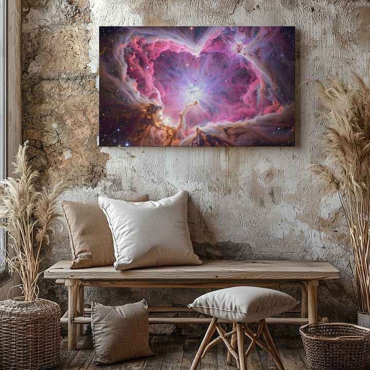 Heart Nebula Canvas – Magenta and Lavender Cosmic Cocoon of Light - Gifitto