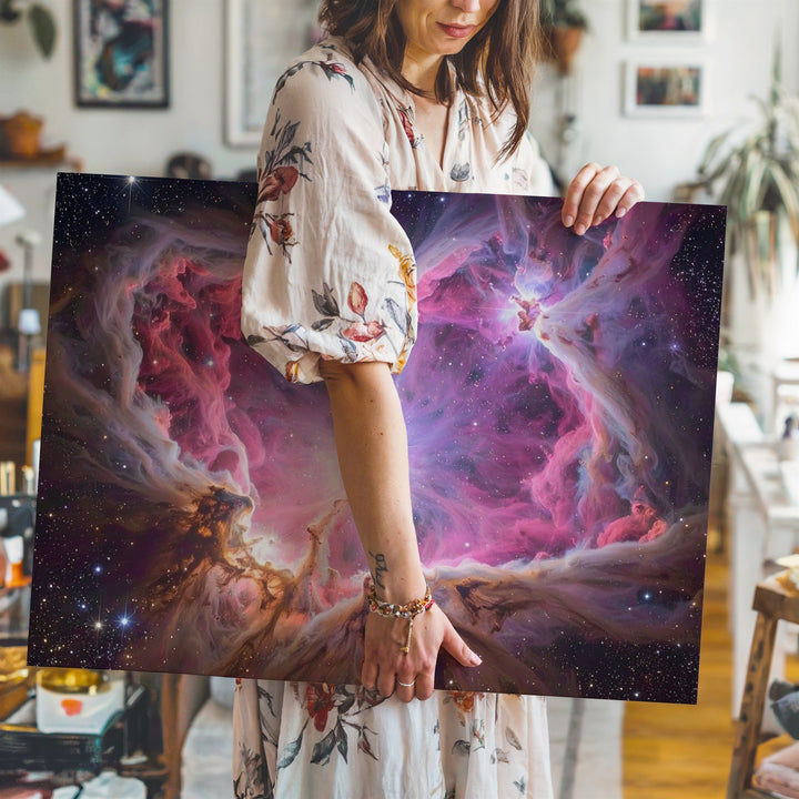 Heart Nebula Canvas – Magenta and Lavender Cosmic Cocoon of Light - Gifitto