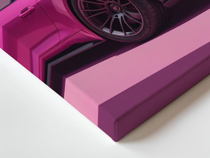 Pink Porsche GT3 RS Canvas – Bold Gradient Motorsport Wall Art - Gifitto