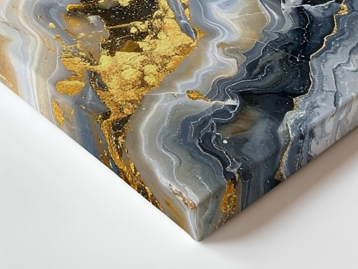 Marbled Stone Flow Canvas – Abstract Earth Tone Art with Gold Accents - Gifitto