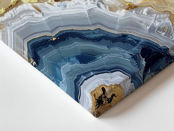 Golden Strata Canvas – Abstract Stone-Inspired Wall Art in Earth & Slate Tones - Gifitto