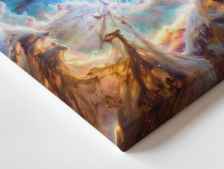 Radiant Nebula Canvas – Swirling Blues and Golden Browns in Cosmic Depth - Gifitto