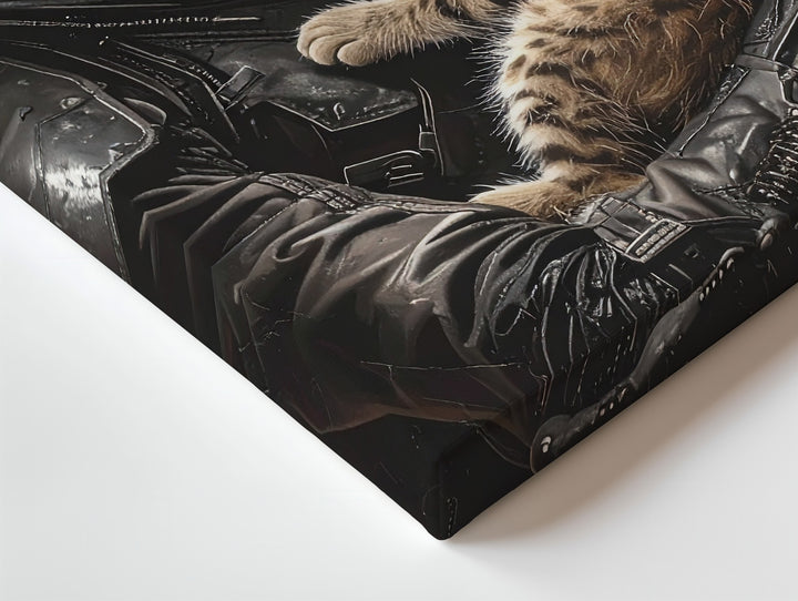Alien & Kitten Canvas – Surreal Sci-Fi Tenderness in Dark Contrast - Gifitto