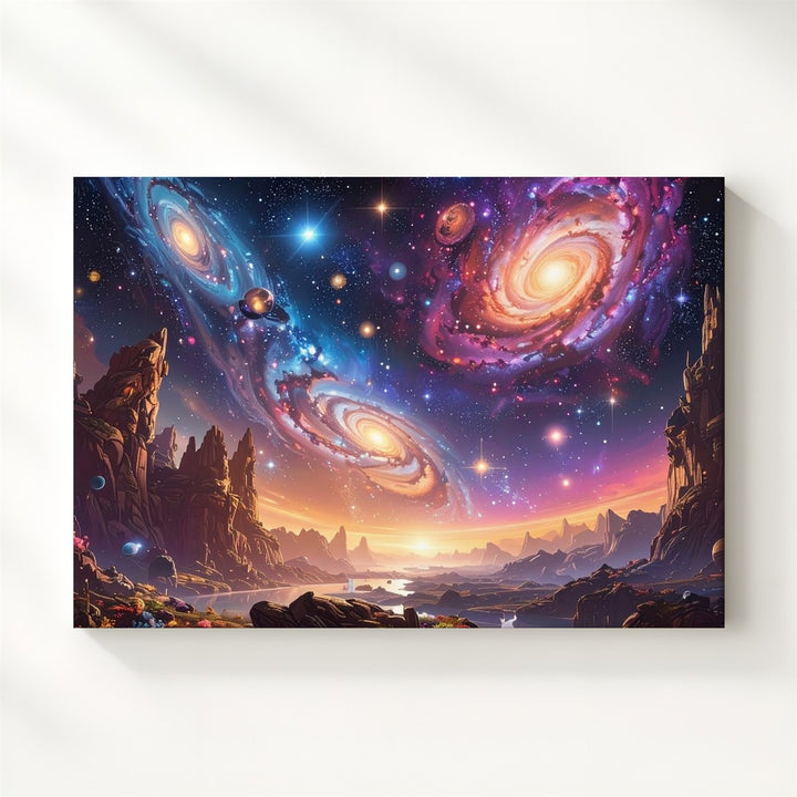 Infinite Galaxies Canvas – Vast Deep Space with Colorful Star Clusters - Gifitto