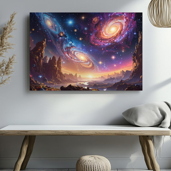 Infinite Galaxies Canvas – Vast Deep Space with Colorful Star Clusters - Gifitto