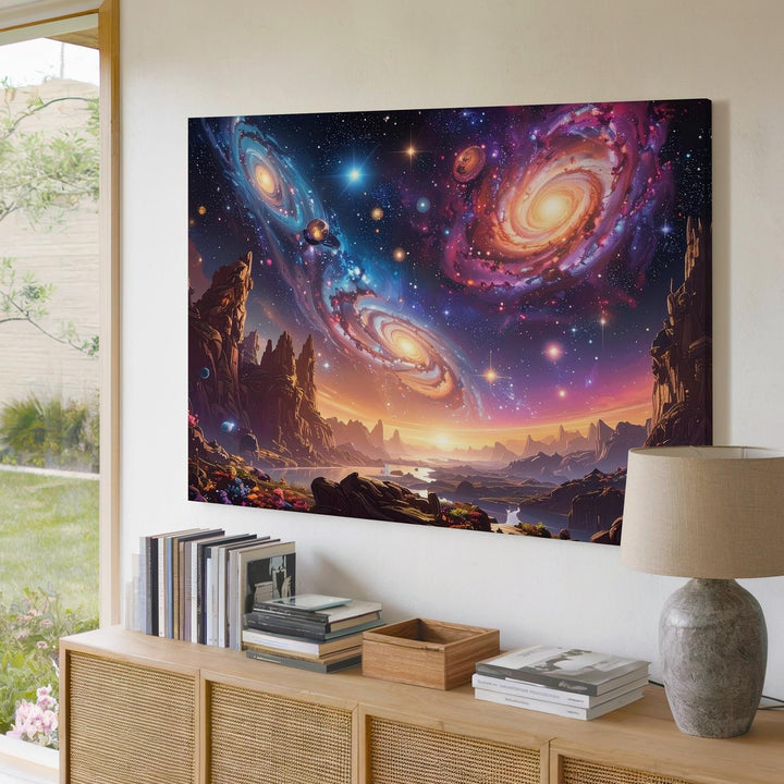 Infinite Galaxies Canvas – Vast Deep Space with Colorful Star Clusters - Gifitto