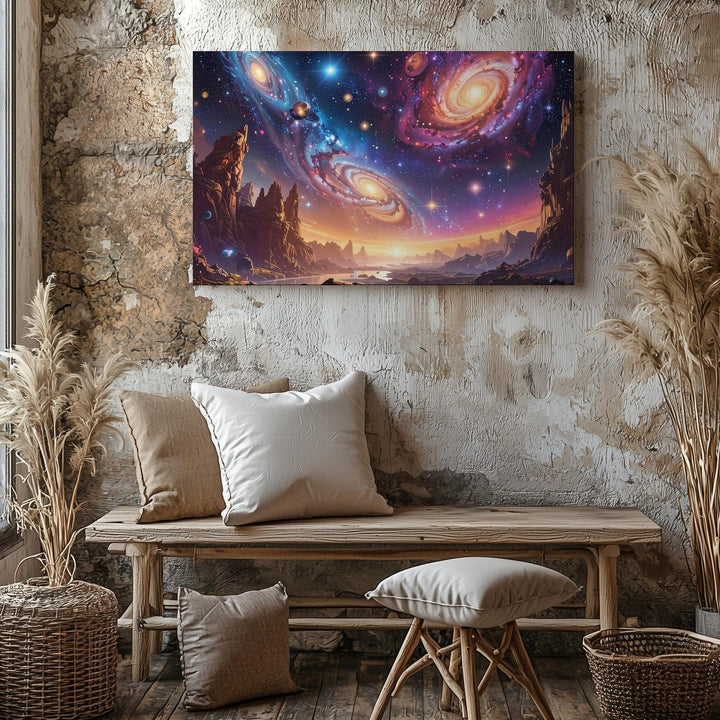 Infinite Galaxies Canvas – Vast Deep Space with Colorful Star Clusters - Gifitto