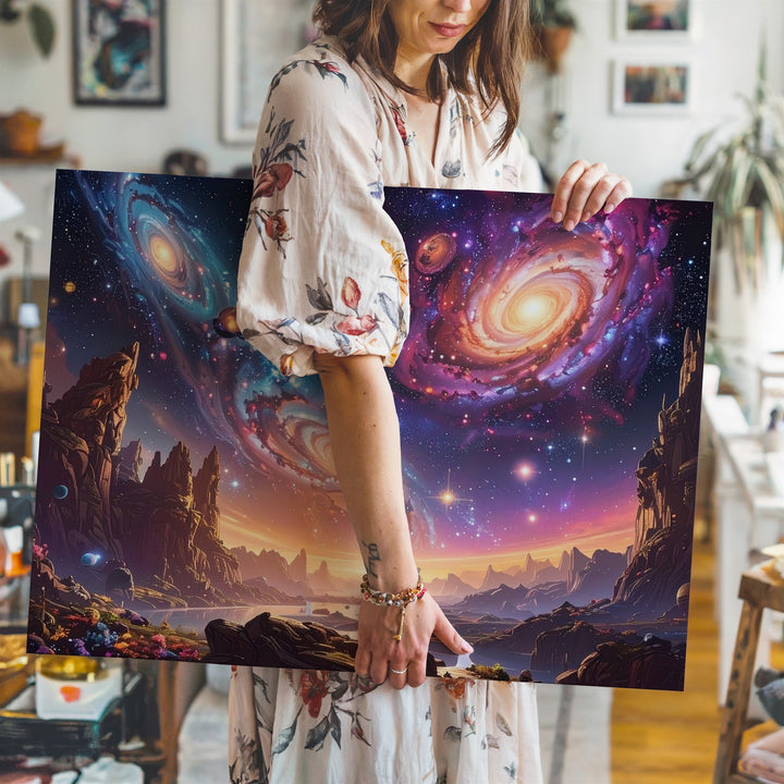 Infinite Galaxies Canvas – Vast Deep Space with Colorful Star Clusters - Gifitto