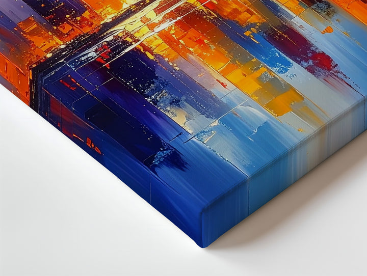 Abstract City Skyline Canvas – Vibrant Urban Energy with Bold Brushstrokes - Gifitto