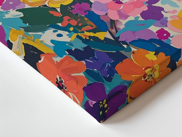 Abstract Floral Burst Canvas – Bold, Colorful Brushstroke Art - Gifitto