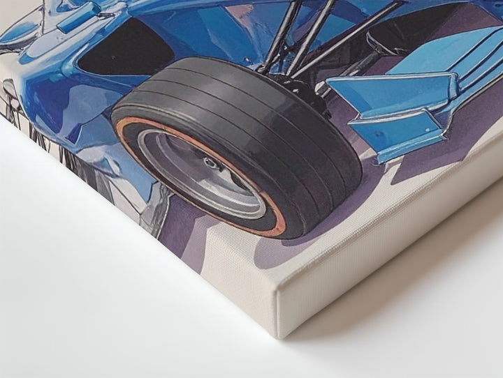 Blue Formula 1 Race Car Canvas – Dynamic Kids Wall Art - Gifitto