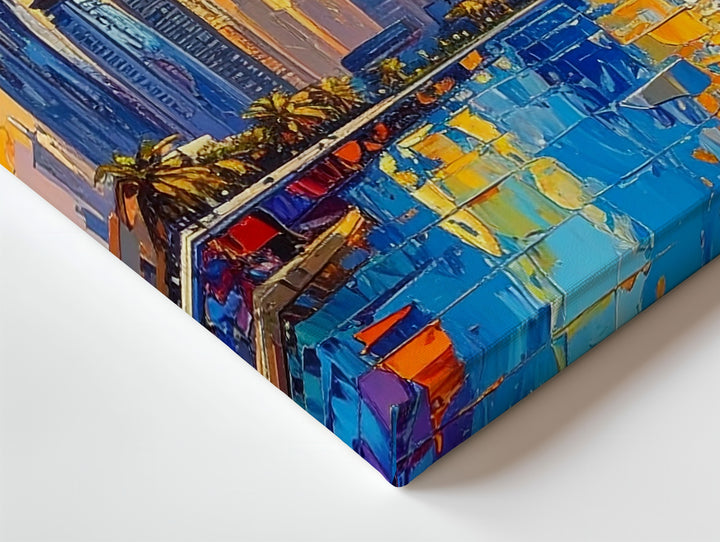 Dubai Sunset Canvas – Burj Al Arab with Vibrant Mosaic Reflections - Gifitto