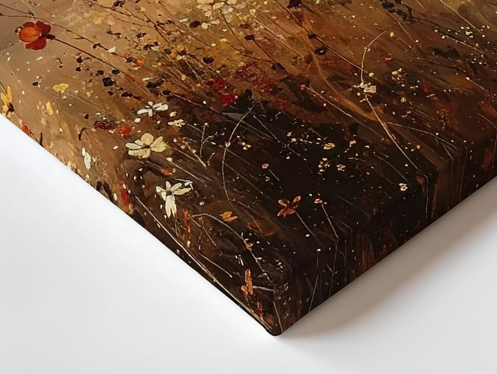 Golden Meadow Canvas – Soft Wildflower Field Art in Earth Tones - Gifitto