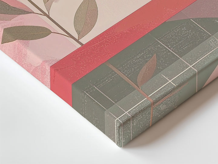 Modern Sun & Stem Canvas – Minimalist Botanical Art in Warm Tones - Gifitto
