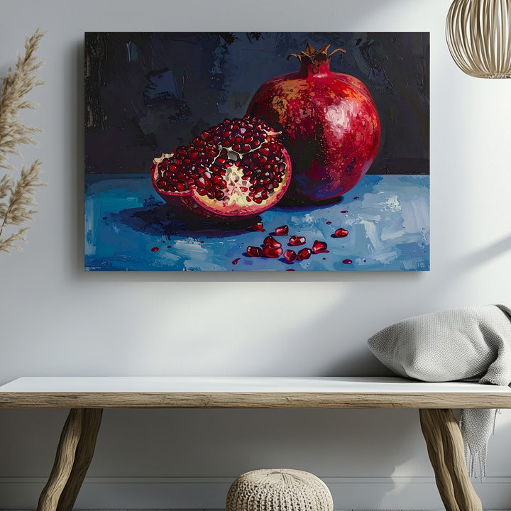 Pomegranate Still Life Canvas – Luxurious Fruit Art - Gifitto
