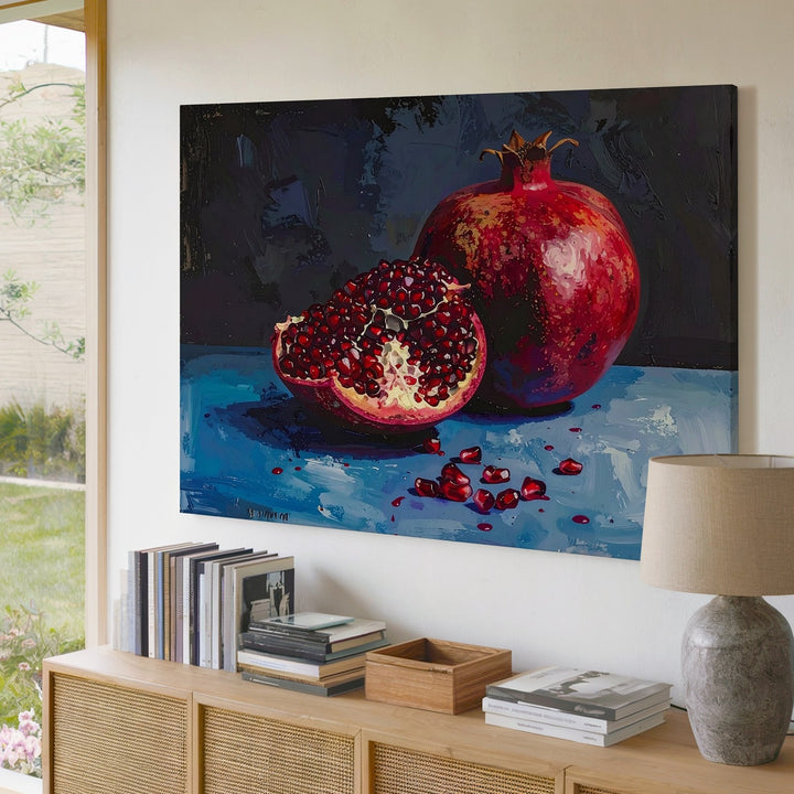 Pomegranate Still Life Canvas – Luxurious Fruit Art - Gifitto