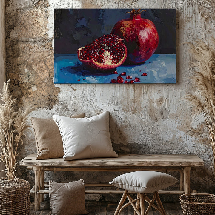 Pomegranate Still Life Canvas – Luxurious Fruit Art - Gifitto